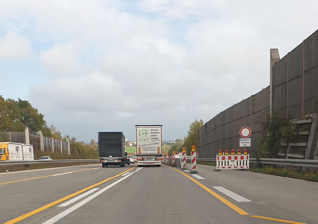 Baustelle mit 60 kmh am Auerswalder Blick